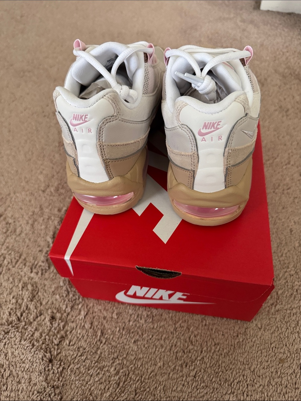 Nike Women’s Sneakers White Pink Tan Accents - Picture 4 of 10
